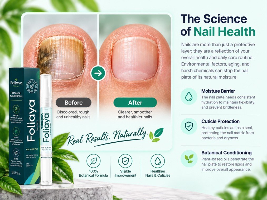 Foliaya before and after results showing improved nail appearance